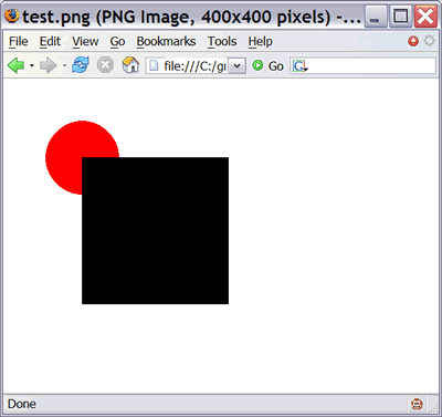 紅圓在黑方框之后