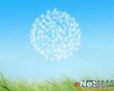 Photoshop制作逼真的風(fēng)中蒲公英